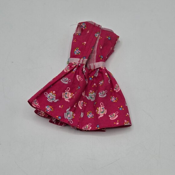 Vintage 1999 Barbie Tea Time Dress With Teapot & Cup Print - Picture 3 of 4
